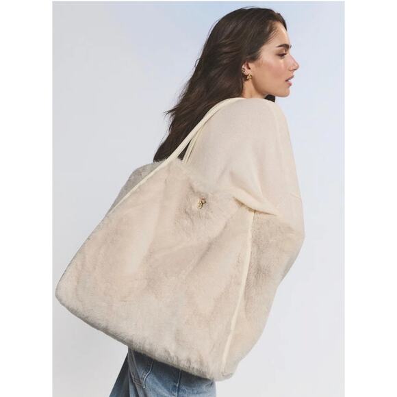 Victoria's Secret Handbags - Victoria's Secret Faux-Fur Tote Bag MSRP $59 NEW with TAGS Boho Festival